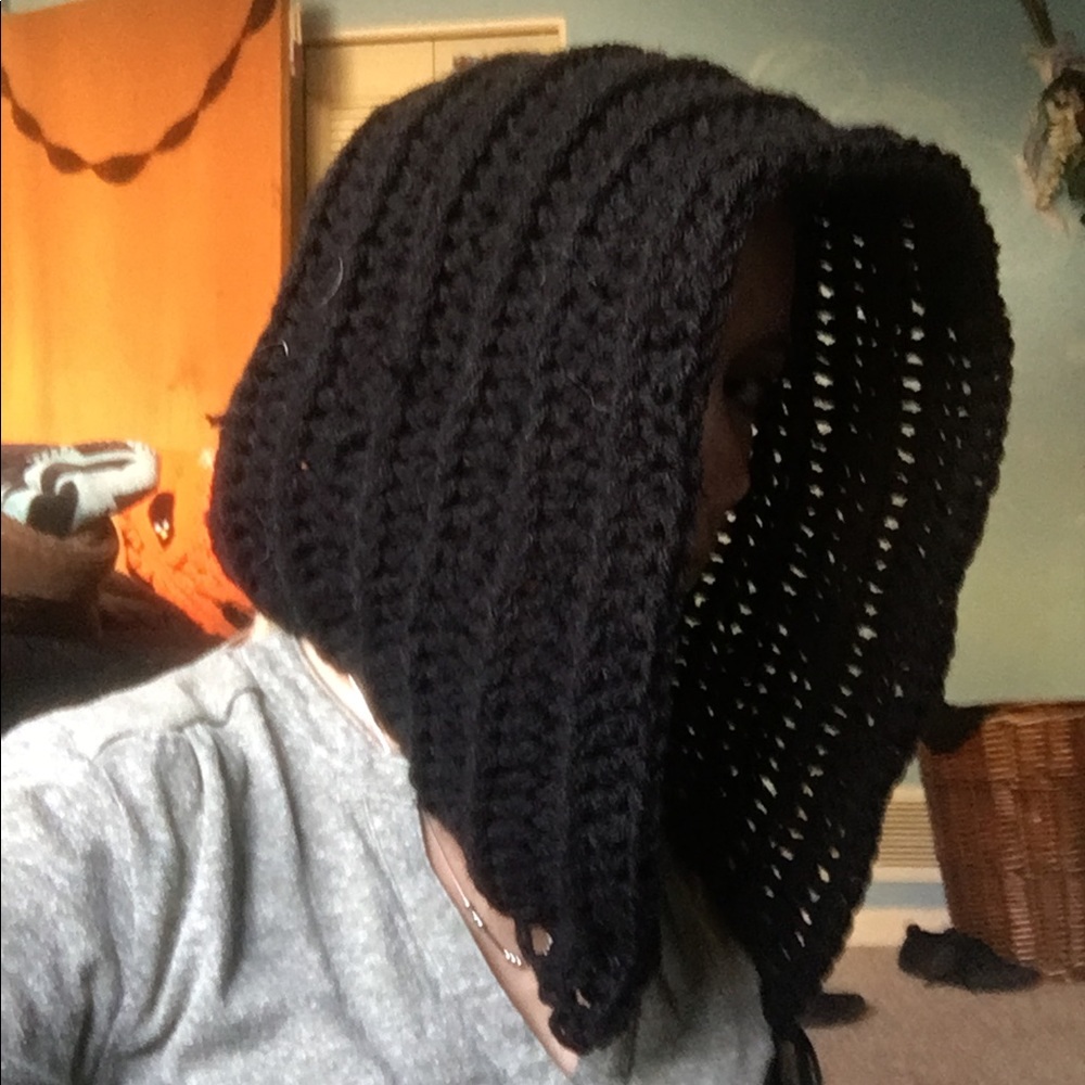 Handmade Crochet Blanket with Bunny Hood - Picture 4 of 5